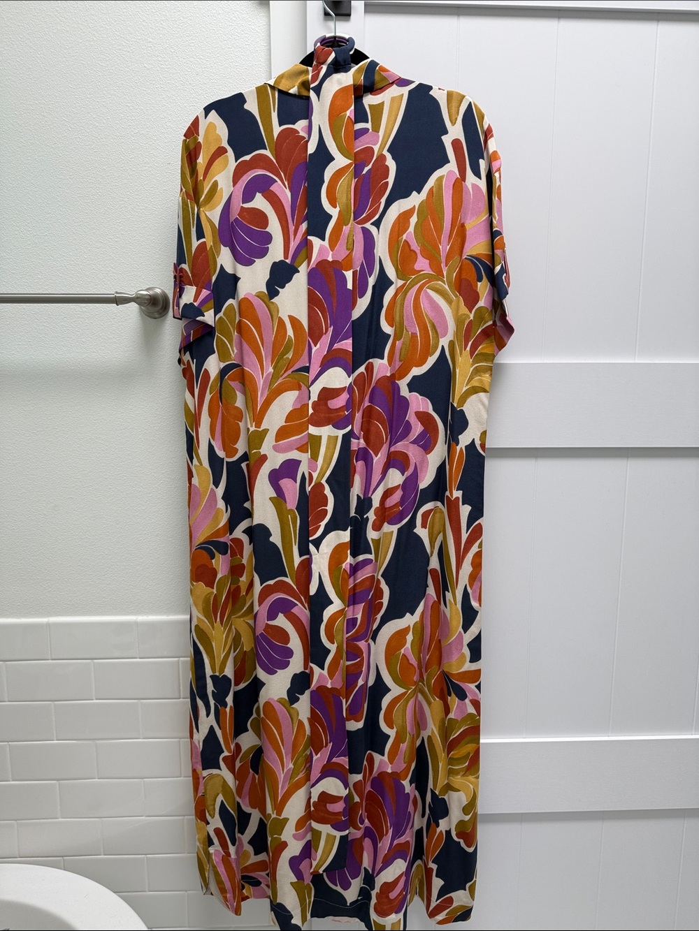 LIKE NEW Sézane Alda Dress Paradise Print Floral Silk Maxi Size FR 46 US 14 - Picture 6 of 10